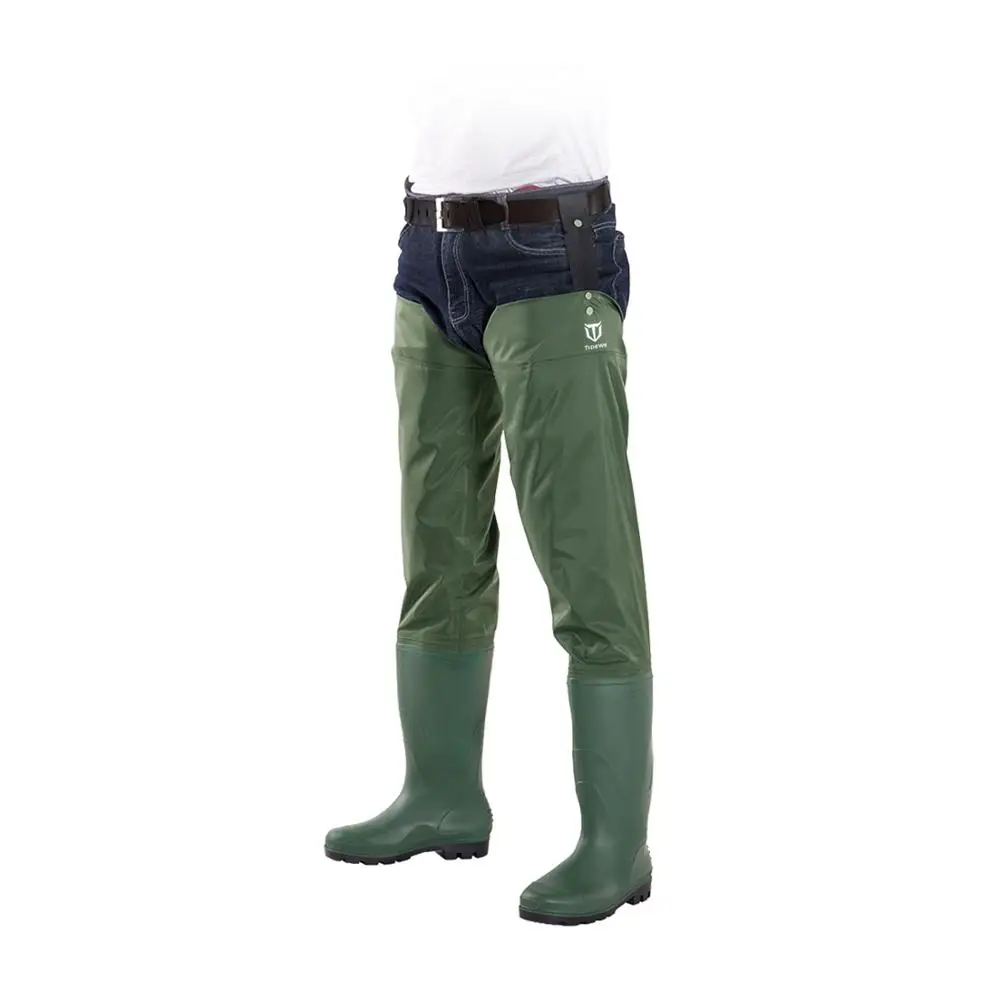 TideWe Lightweight 2-Ply PVC/Nylon Fly Fishing Hip Waders Hip Boots Hunting Boots for Men and Women