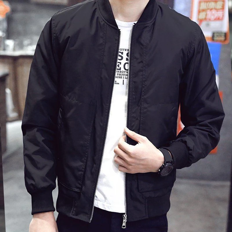 wonderful 2019 Zip Up Men Jacket Spring Autumn Fashion Brand Slim Fit Coats Male Casual Baseball Bomber Jacke