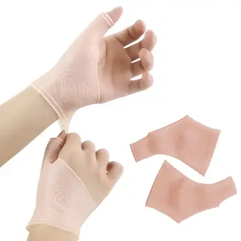 

2Pcs/Pair Silicone Gel Wrist Support Braces Fingerless Compression Gloves Thumb Stabilizer for Pain Relief Arthritis Tendonitis