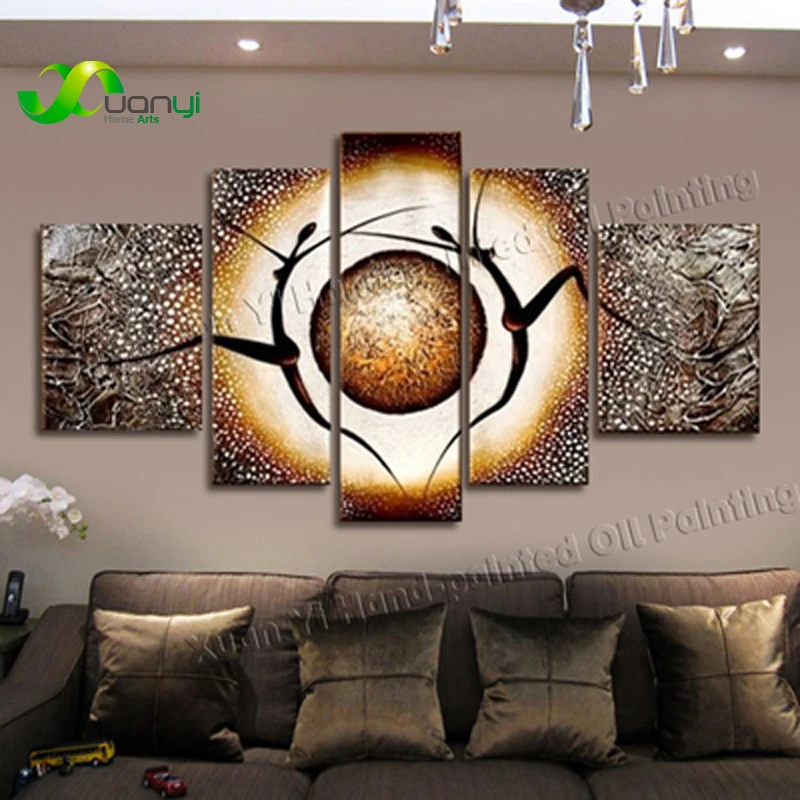 

5 Piece Handpainted Abstract Canvas Art Canvas Oil Painting Handmade Wall Picture For Living Room Home Cuadros Decor Unframed
