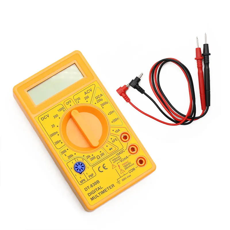 1 комплект ЖК-цифровой мультиметр AC/DC 750/1000 в цифровой мини щуп тестера для Вольтметр Амперметр Ом тестер измеритель напряжения тока - Цвет: Цвет: желтый