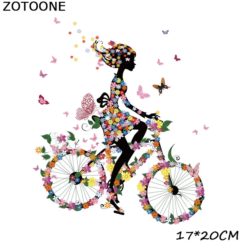 Flower Patch Iron-on Transfers for Clothing Thermoadhesive Patches Daisy Stickers Diy Flex Fusible Transfer Appliques Stripes