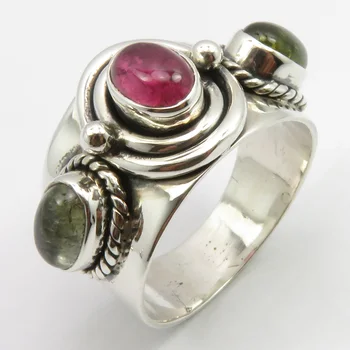 

Natural Mix Colour TOURMALINE Ring Sz 7.5 14 mm Latest Style