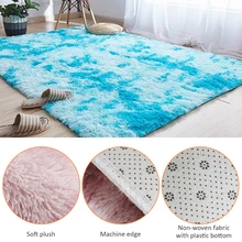 Скандинавский крашеный плюшевый ковер, мягкий ковер, Противоскользящие коврики, домашний декоративный домашний текстиль для гостиной, детской спальни, Прямая поставка