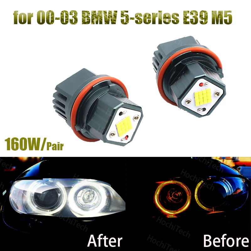 

6000K White 160W High Power Angel Eyes LED Lights Ring Marker for 00-03 BMW 5-series E39 M5