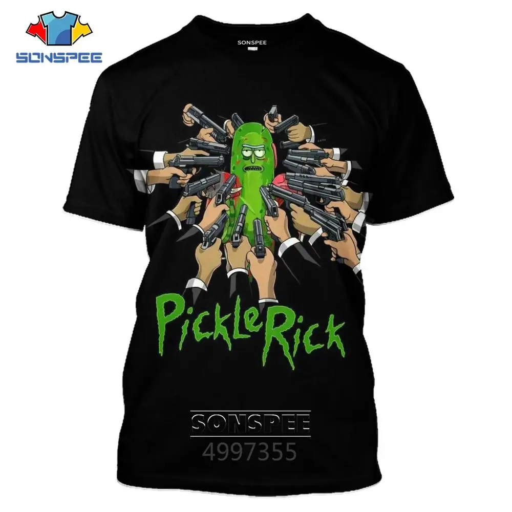 SONSPEE Pickle Rick guns Harajuku/Одежда для взрослых и детей с 3D принтом; толстовки; толстовка; футболка; жилет; брюки; куртка для женщин и мужчин; D86