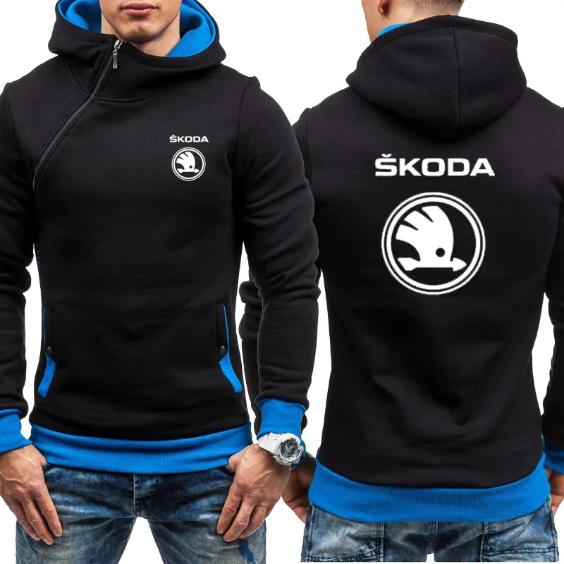 Толстовки мужские для Skoda Car с логотипом повседневные в стиле хип хоп Харадзюку