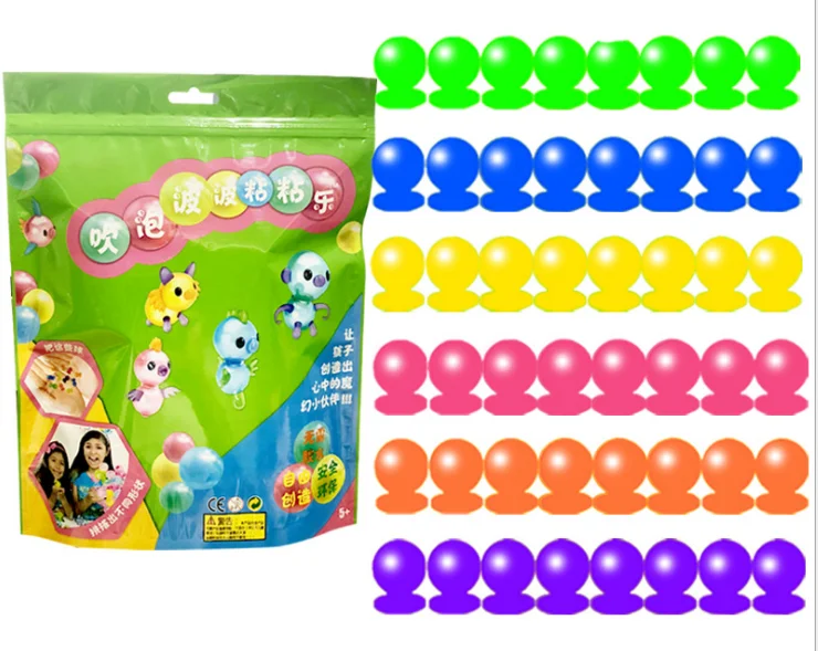 1set Refilling Oonies balloon pack bubble ball game play set kids funny table game toy 6