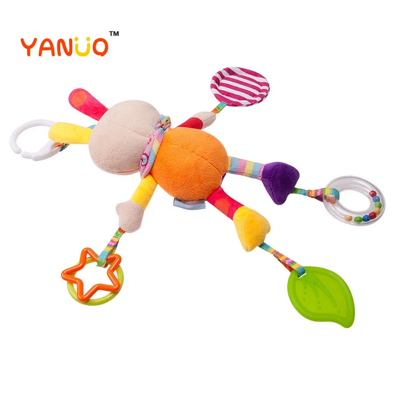 Мультяшные детские игрушки YANUO на возраст 0 12 месяцев подвесные погремушки для