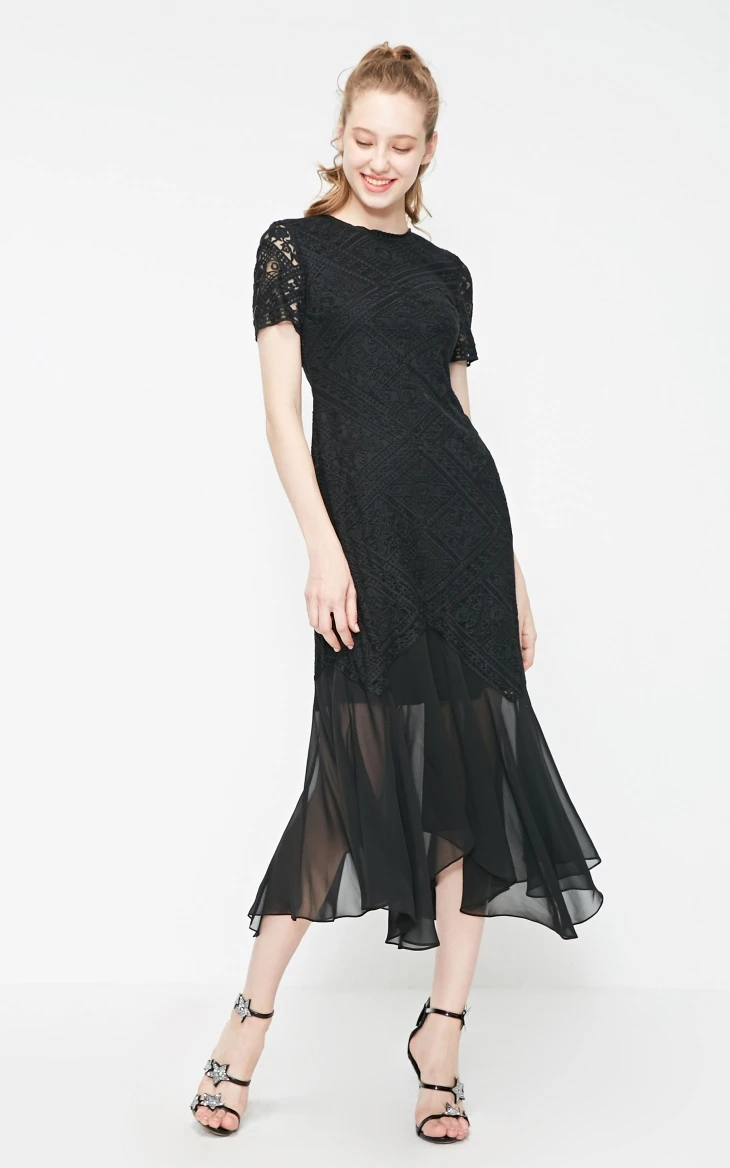 Vero Moda женские кружева сплайсинга круглый вырез вечерние платья | 31917B504