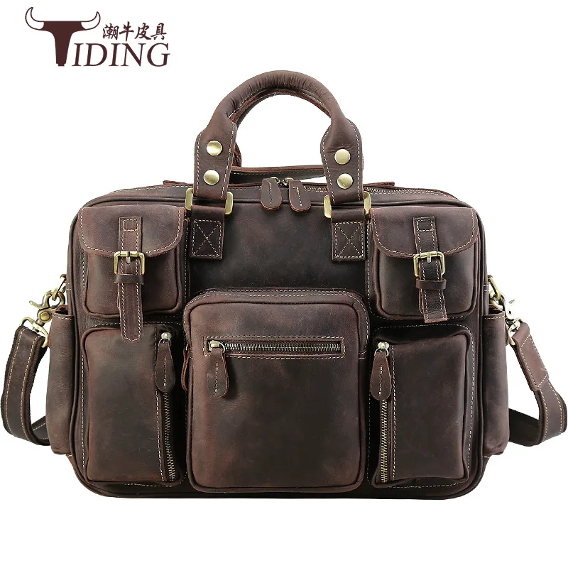 

Tiding Hot Selling Europe And America Retro Horse Leather Large-Volume Handheld Traveling Bag Men Box Bag 3062