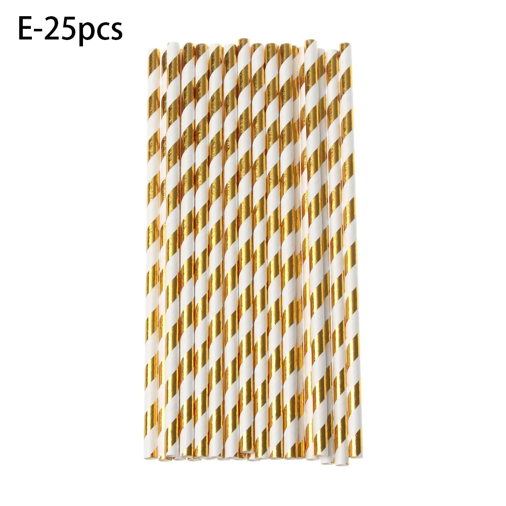 E-25pcs 8/20/25 шт. Одноразовая посуда для вечеринок Бумага пластины чашки соломинки салфетки для детей, хороший подарок на день рождения, вечерние Свадебный декор - Цвет: E-25pcs