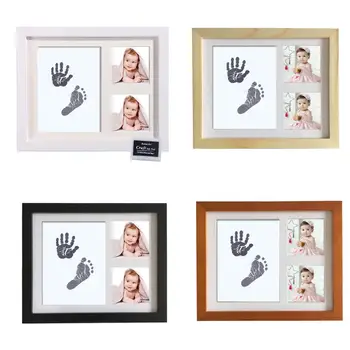 

Baby Footprint Kit Handprint Picture Frame with Safe and Non-Toxic Ink Pad Perfect Newborn Keepsakes Girls Boys Shower Gift