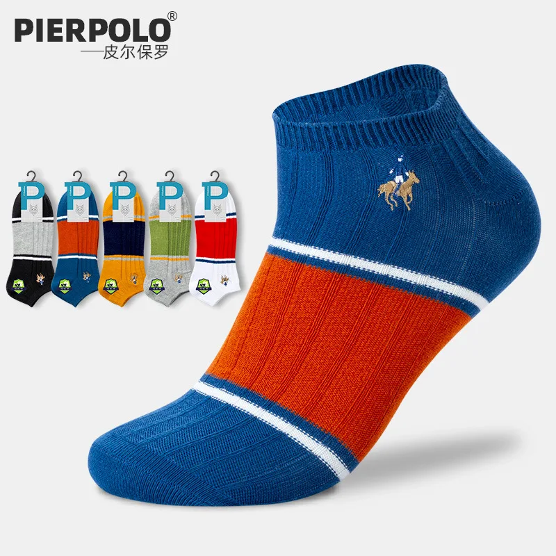 

Новый бренд Pier Polo, деловые мужские носки, хлопковые мужские носки по щиколотку, дышащие спортивные носки, мужские размеры 39-44, разные цвета, оптовая продажа