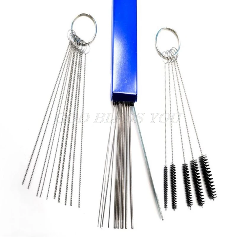 Carb Jet Cleaning Tool Carburetor 10Brushes 20Needles For Motorcycle ATV Parts Carb Jet Cleaning Tool Carburetor 10Brushes 20Needles For Motorcycle ATV Parts