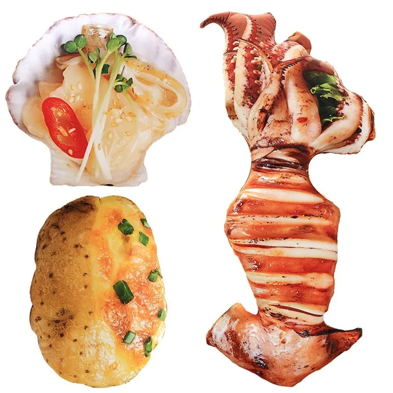 Подушка для барбекю подушка сидения морская еда плюшевая игрушка кукуруза карп