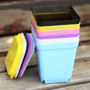 

20pcs 7 Colors Avilable Thicken Flower Pots Planters Pot Trays Plastic Pots Creative Small Square Pots for Succulent plants