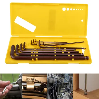

Prefessional 9pcs Metric Long Medium Ball End Hex Keys Torque Wrench Spanner Universal Hexagonal Key Tools Set
