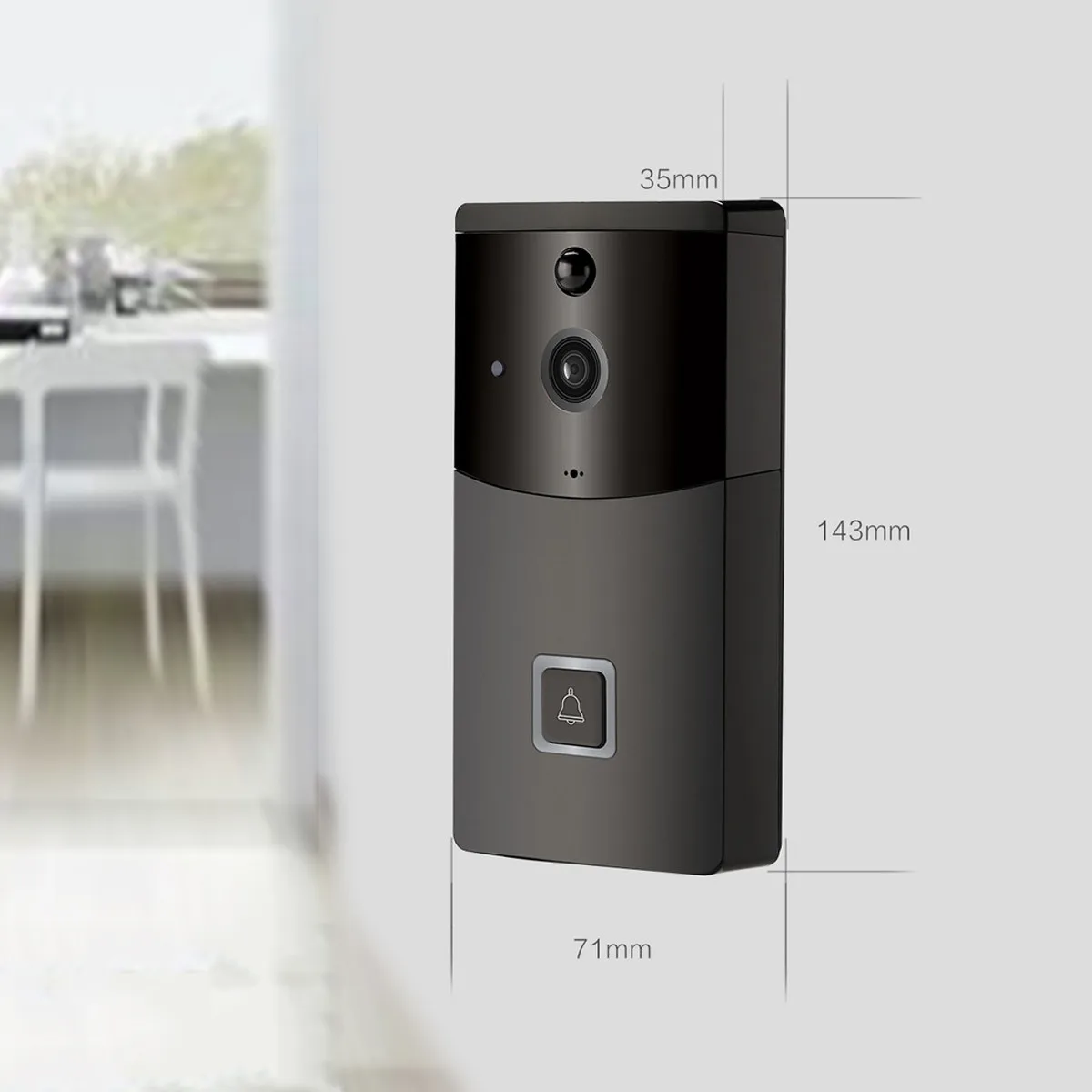 

Black Smart Video Wireless WiFi Door Bell Remote Control Night Vision IR Visual Camera Security System WIFI Doorbell 1280X720P