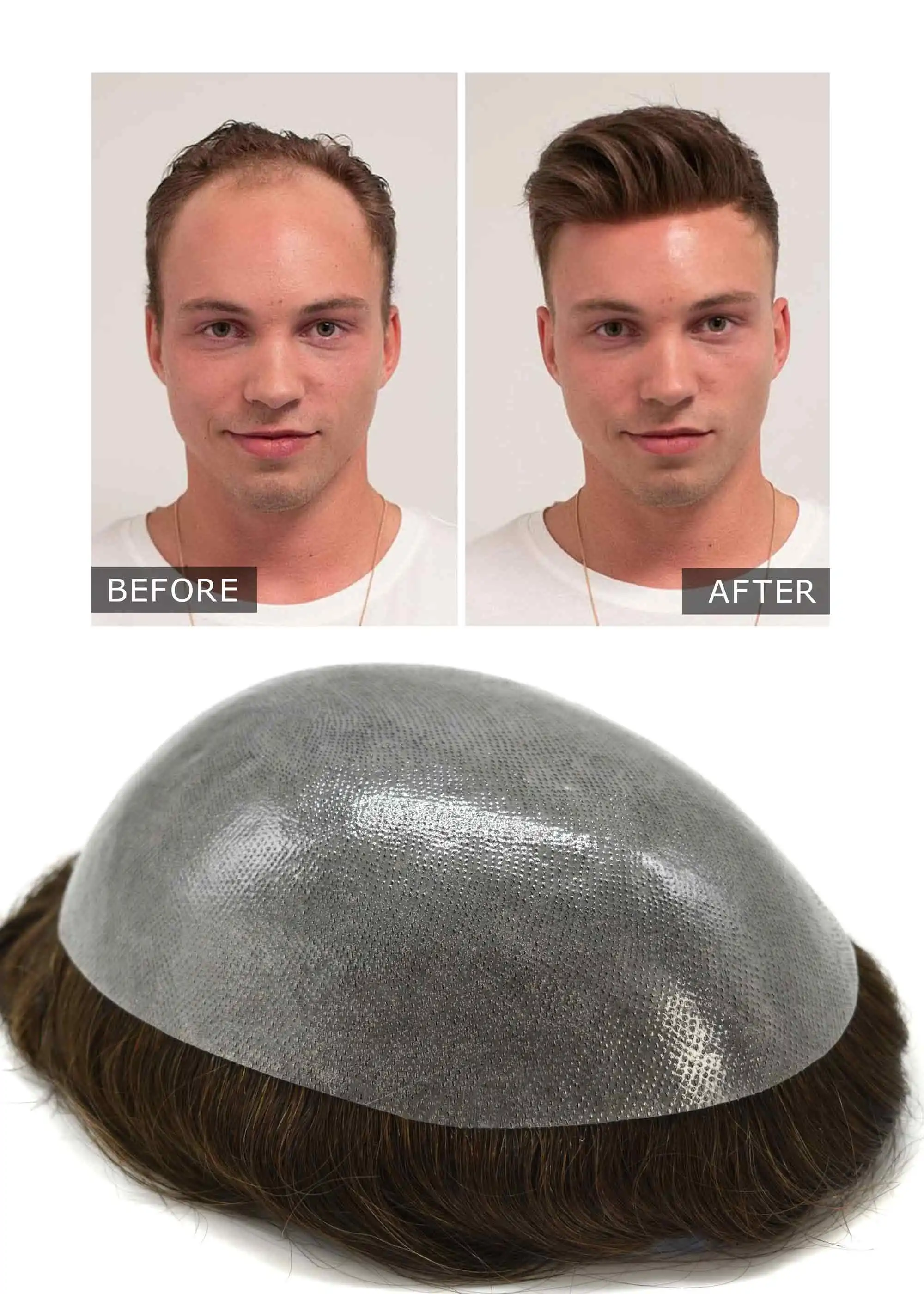 

Парик Eeka Hair для мужчин, сменные полностью тонкие волосы, 100% натуральные человеческие волосы, удобные для ношения
