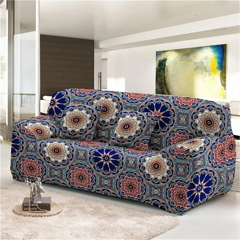 Boniu геометрический покрывала для дивана стрейч протектор мебели из полиэстера в богемском стиле с изображением слона диван крышка M l XL XXL XXXL XXXXL для Гостиная 1/2/3/4 местный - Цвет: SC002-4