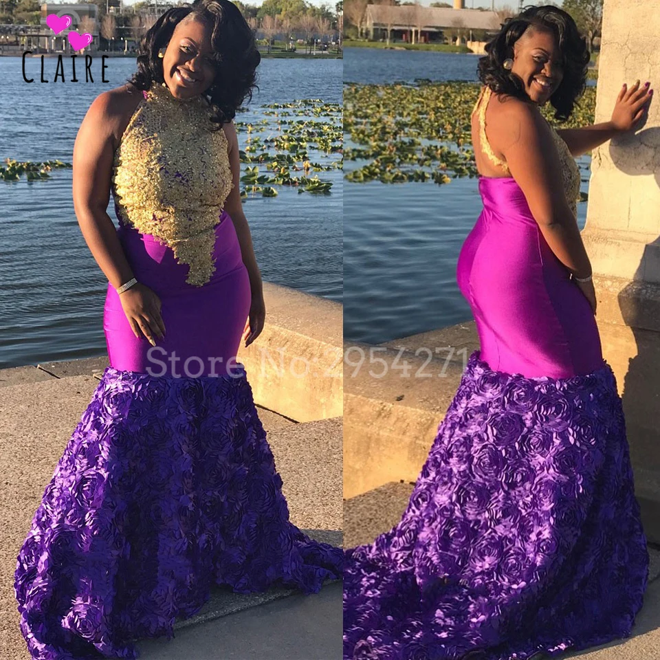 purple and gold formal dresses