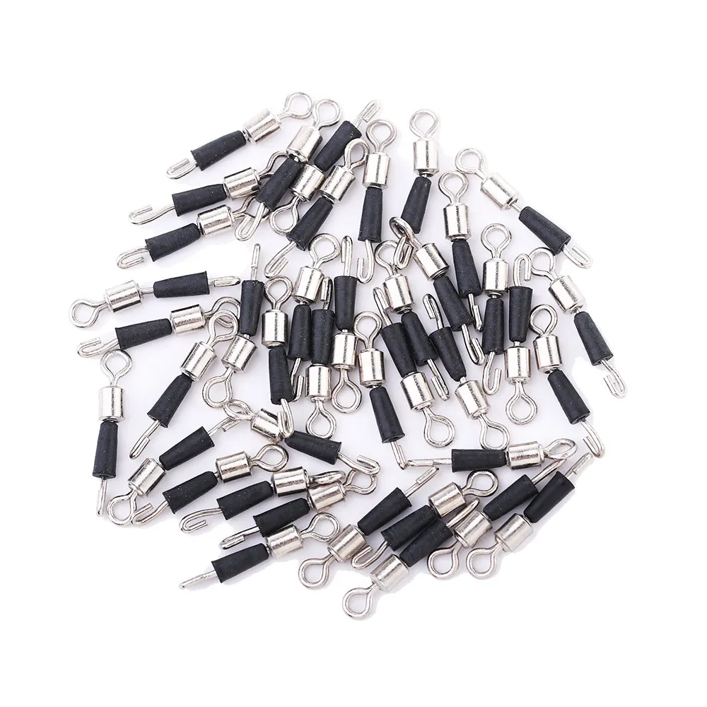 30/50pcs/lot Bearing Swivel Fishing Hook Fast Connector Solid Rings Rolling Line Quick Link Carp Accessories | Спорт и развлечения