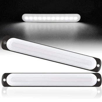 

2Pcs 12-24V Emergency Strobe Lights Bar 12-Led White Surface Mount Beacon Hazard Warning Flashing Strobe Light