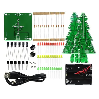 

Christmas Tree LED Flash DIY Kit 3D Circuit Parts Glitter Electronic Learning Set E2S