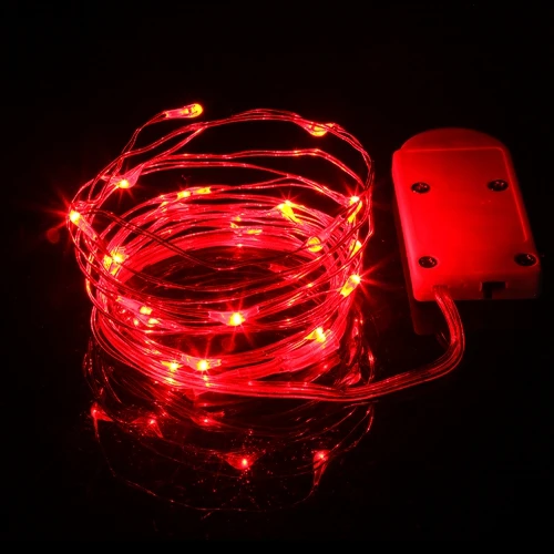 20 шт./лот светодиодный Сказочный светильник на батарейках 2 м 20 светодиодный s украшения для спальни Патио Сад день рождения свадьба DIY - Испускаемый цвет: Red
