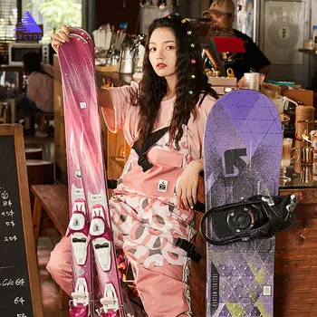 

Extra Thick Men Women Ski Pants Straight Full Bib Overalls Winter Warm Windproof Waterproof Outdoor Sports Snowboard Snowmobile