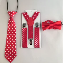 Красный горошек для детей ясельного возраста подтяжки галстук бабочка Свадебная вечеринка одежда аксессуары HHtr0005a09