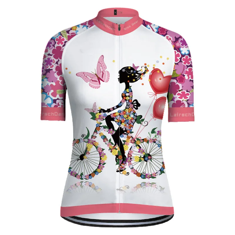 

2020 Summer Pink Women Enduro Bike Jersey Set Bicycle Clothes Suit Short Cycling Clothing Kit Outfit Breathable and quick-drying