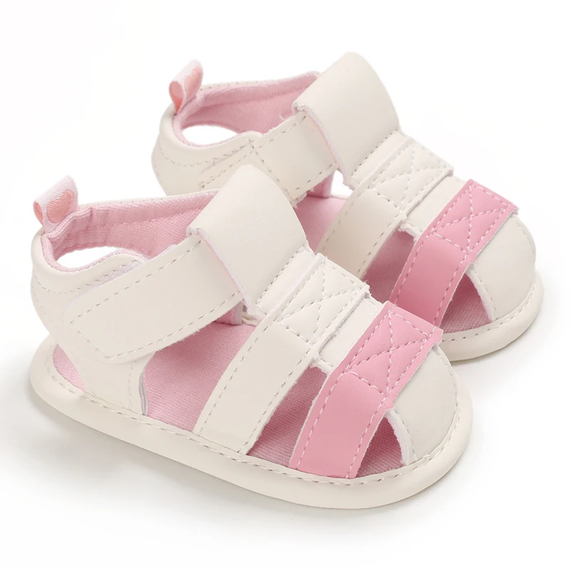 Sandalias de verano para niños de 0 a 18 meses, zapatos de cuna para bebé, Calzado con suela suave Lisa para niña, calzado con velcro, zapato informal para bebé