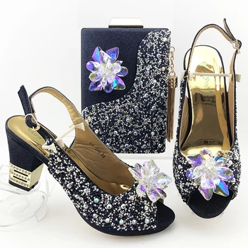 

Elegant Blue Color Shoes and Bag Matching Set Ltalian Shoes and Bag Comfortable and Stylish for Party D200505-1-2