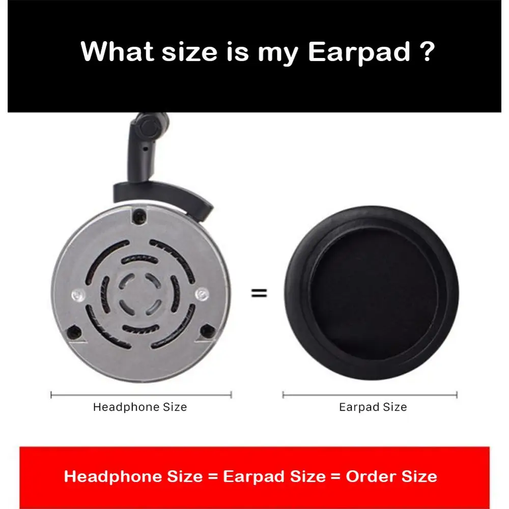 Almofadas de Ouvido Couro do Plutônio Substituição para Todos os Fones de Ouvido Par de Preto Whiyo Branco Universal Earpads Earmuff Almofada Redondos Tamanho 1 & - Image 2