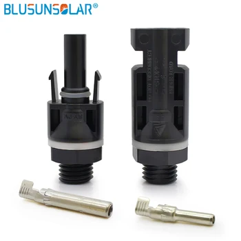 Conector solar de alta calidad IP67, 10 par/lote, rosca M12, conector inversor solar, acoplador de panel pv 1