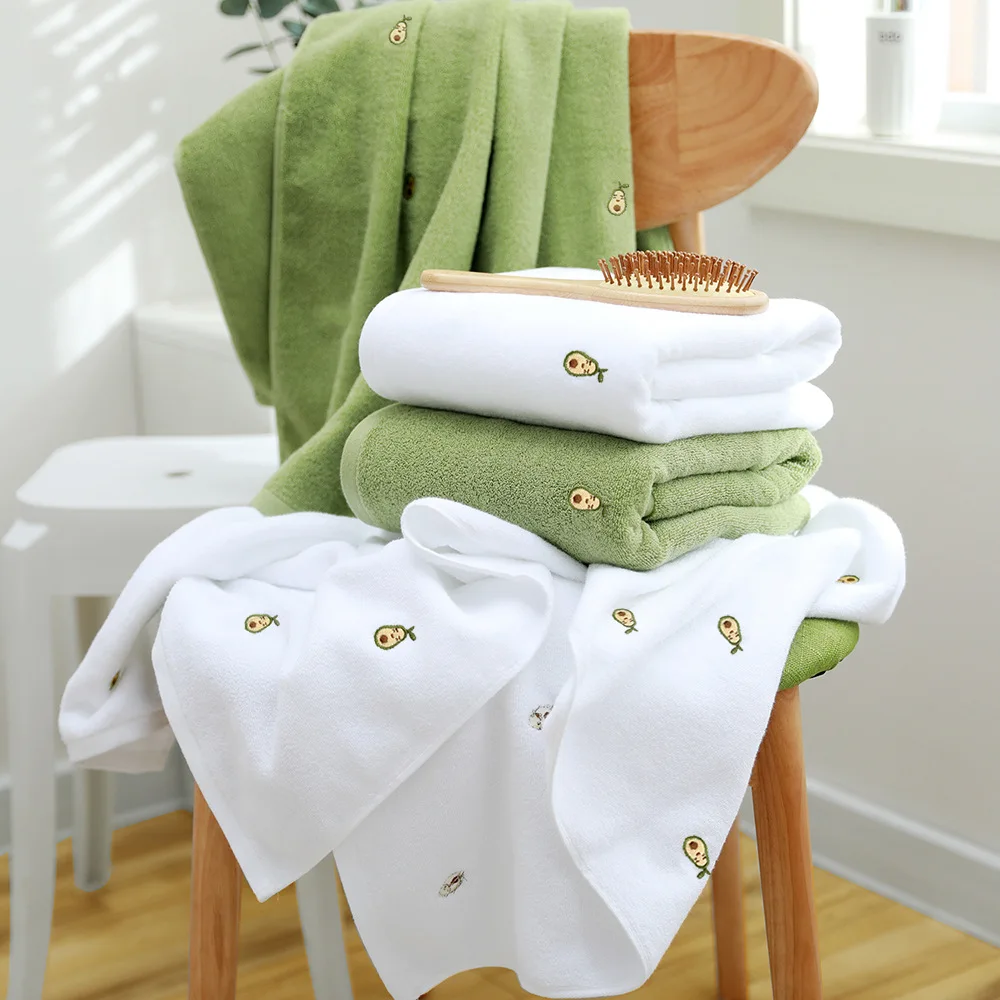 Towels Adults Dry Hair Wash Face Towel Avocado Microfiber Soft Absorbent Bathroom Large Fast Drying Cotton Thick Bath Towels