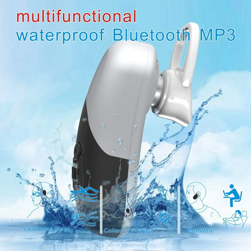 P8 8GB IPX8 Водонепроницаемая гарнитура для плавания Bluetooth 5,0 спортивные музыкальные Mp3 наушники черные