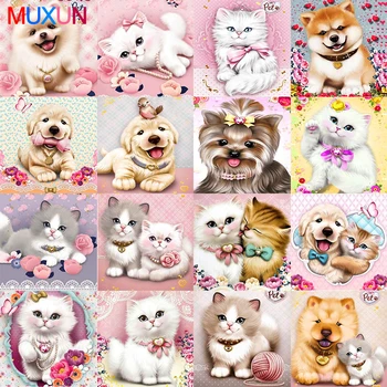 

Embroidery Rhinestone Picture Diamond 5d Diamond Painting Diamond Cat Full Square/round Stones Cartoon Mosaic Needlework CD029