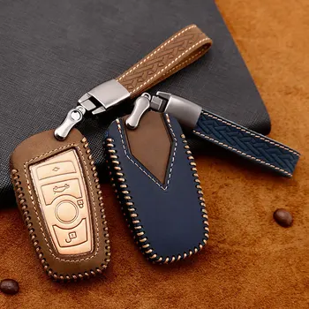 

Car Handmade Leather Key Case Cover Chain For BMW 1 2 3 4 5 6 7 Series X1 X3 X4 X5 X6 F30 F34 F10 F07 F20 G30 F15 F16 Styling