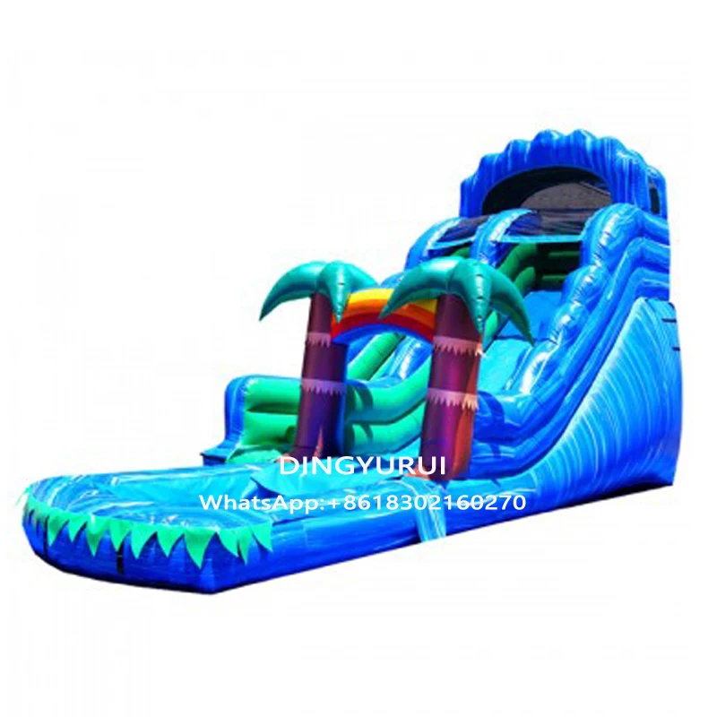 

Hot selling Jungle Theme Amusement Park Inflatable Slide Double Water Slide Fantacy Game for Sale