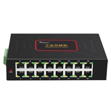 DIEWU 16 Ports Industrial Ethernet Switches 10/100Mbps DIN Rail Type RJ45 Network Switch