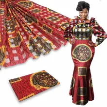 Африканский Анкара печати 2 ярдов шифон с 4 ярдов шелк Новая мода нигерийский печатных ткань