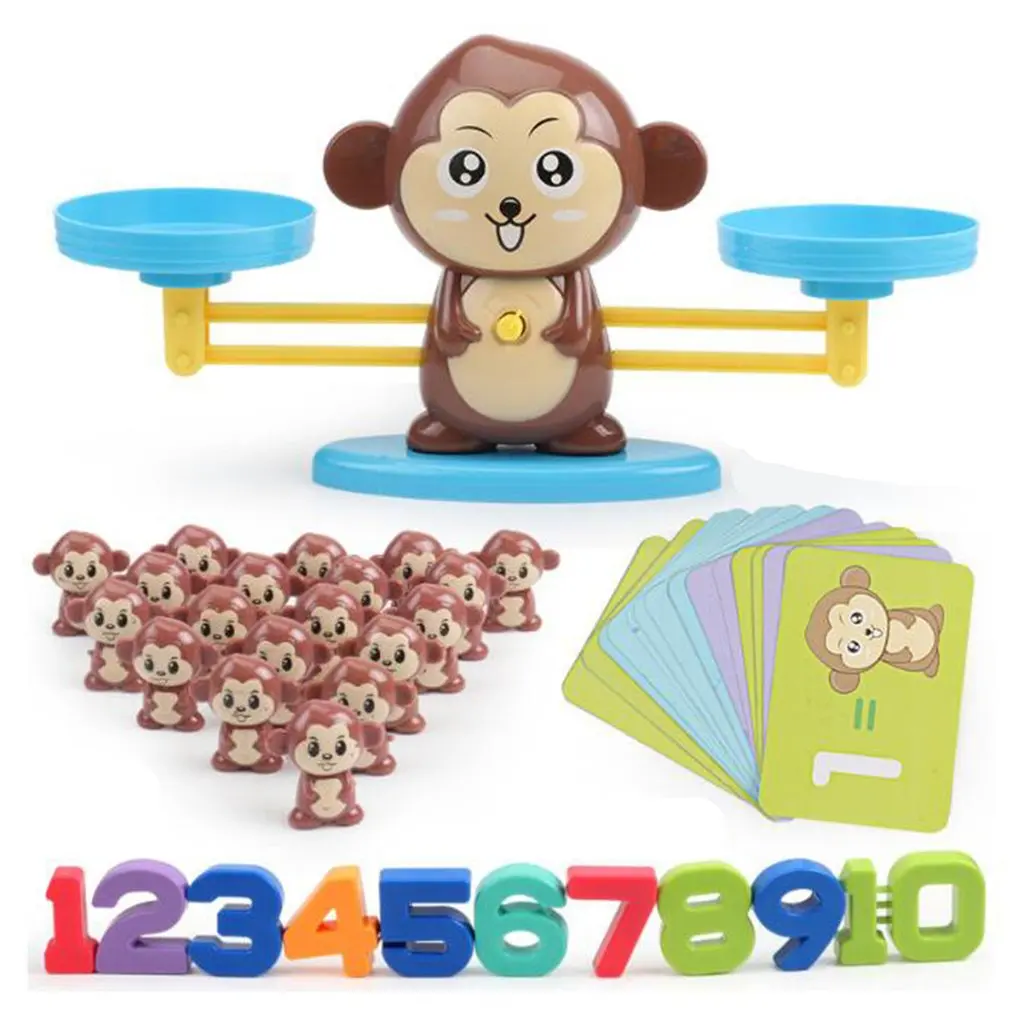 

Monkey Mathematical Balance Digital Addition Counting Teaching for Children Family Table Game Early Childhood Education Tools