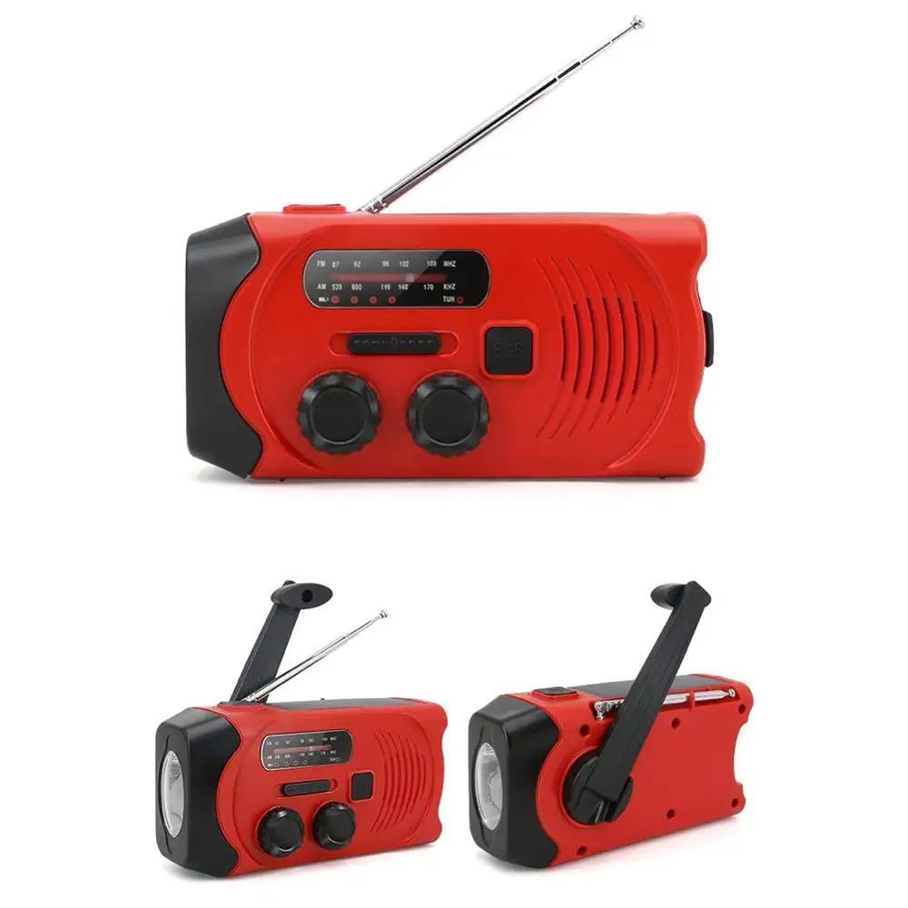 

New Multifunction Emergency Radio AM/FM Weather Portable Radio Flashlight Solar Panel Flashlight Power Hand Crank Self Powered