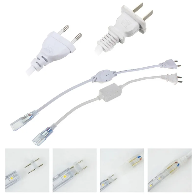 #cheap LED Strip Light Power EU Plug Socket With 2 Pins For 5050 SMD LED Strip Light LED Strip Bar AC220V EU US Plug