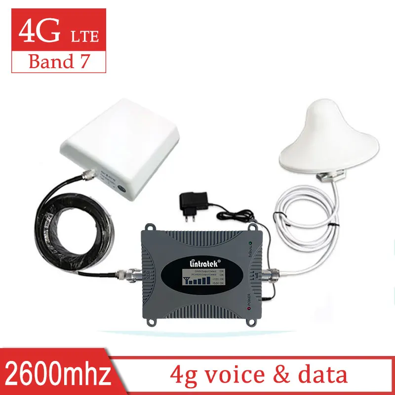 

Lintratek 2600mhz 4G LTE B7 cellular amplifier mobile phone repeater 2600 4g LTE signal booster panel + celling antenna 10m sk