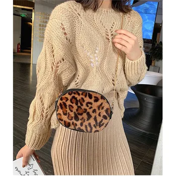 

Fashion 2019 Small Clutch Bag Women High Quality Plush Women Messenger Casual Zipper Chain Leopard Designer Female Shoulder Bags