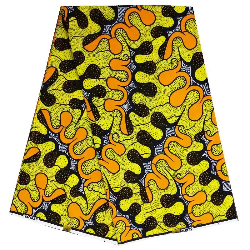 wax fabric Хлопок высокое качество Новое поступление Голландский Настоящий Воск 6 ярдов/шт, африканская вощеная ткань принтом гарантия мягкие восковые ткани - Цвет: wax fabric